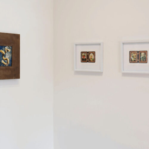 Preternatural exhibition hanging on walls in Spruill Gallery