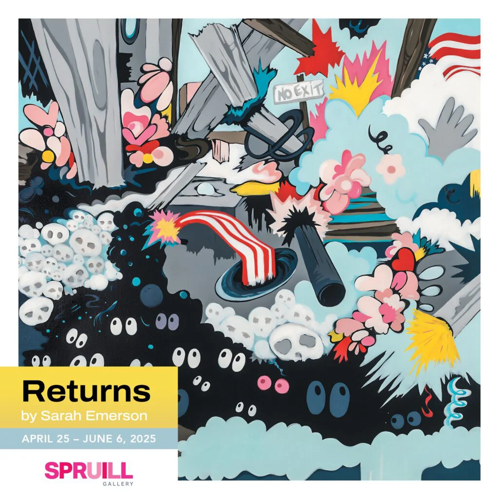 Flyer for The Spruill Gallery Returns show by Sarah Emerson on April 25-June 6, 2025